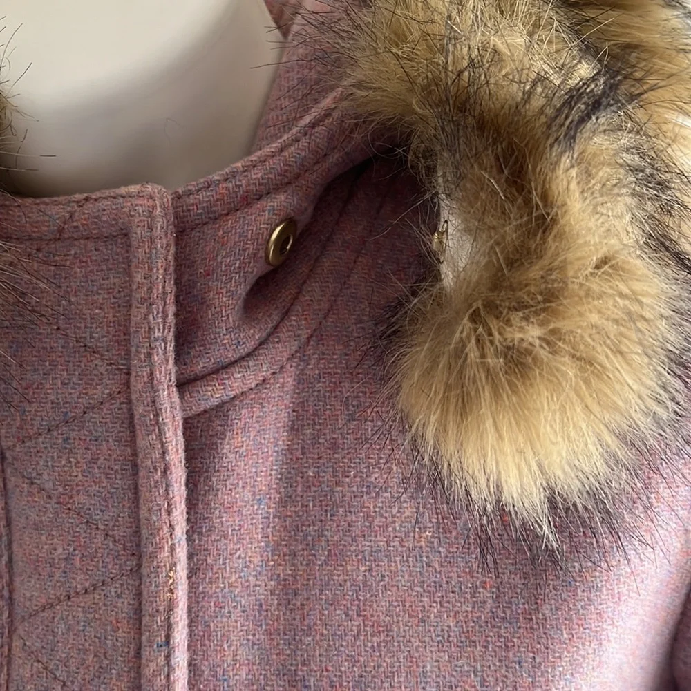 J Crew Chateau Parka in multicolor Heather Cotton Candy lavender coral coat - Picture 6 of 16
